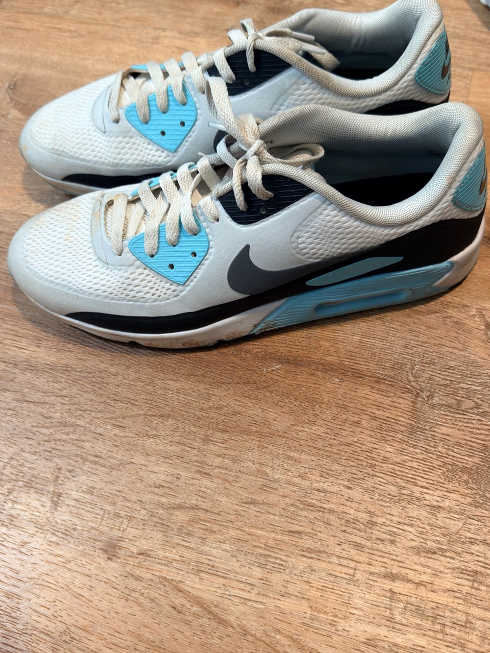 Nike Light Blue and White Mesh Running Shoes